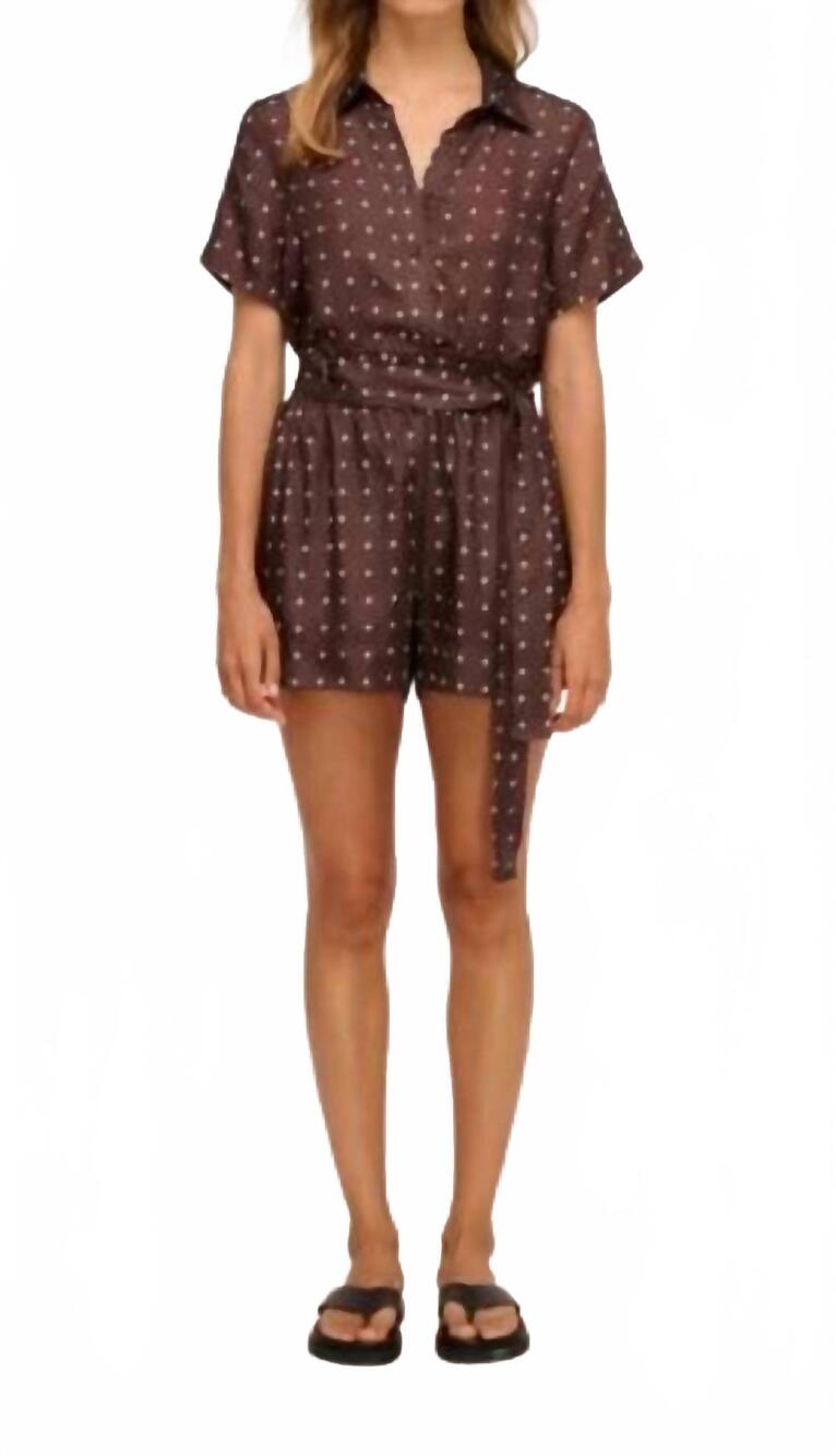NEW LITTLE LIES women's polka top in brown